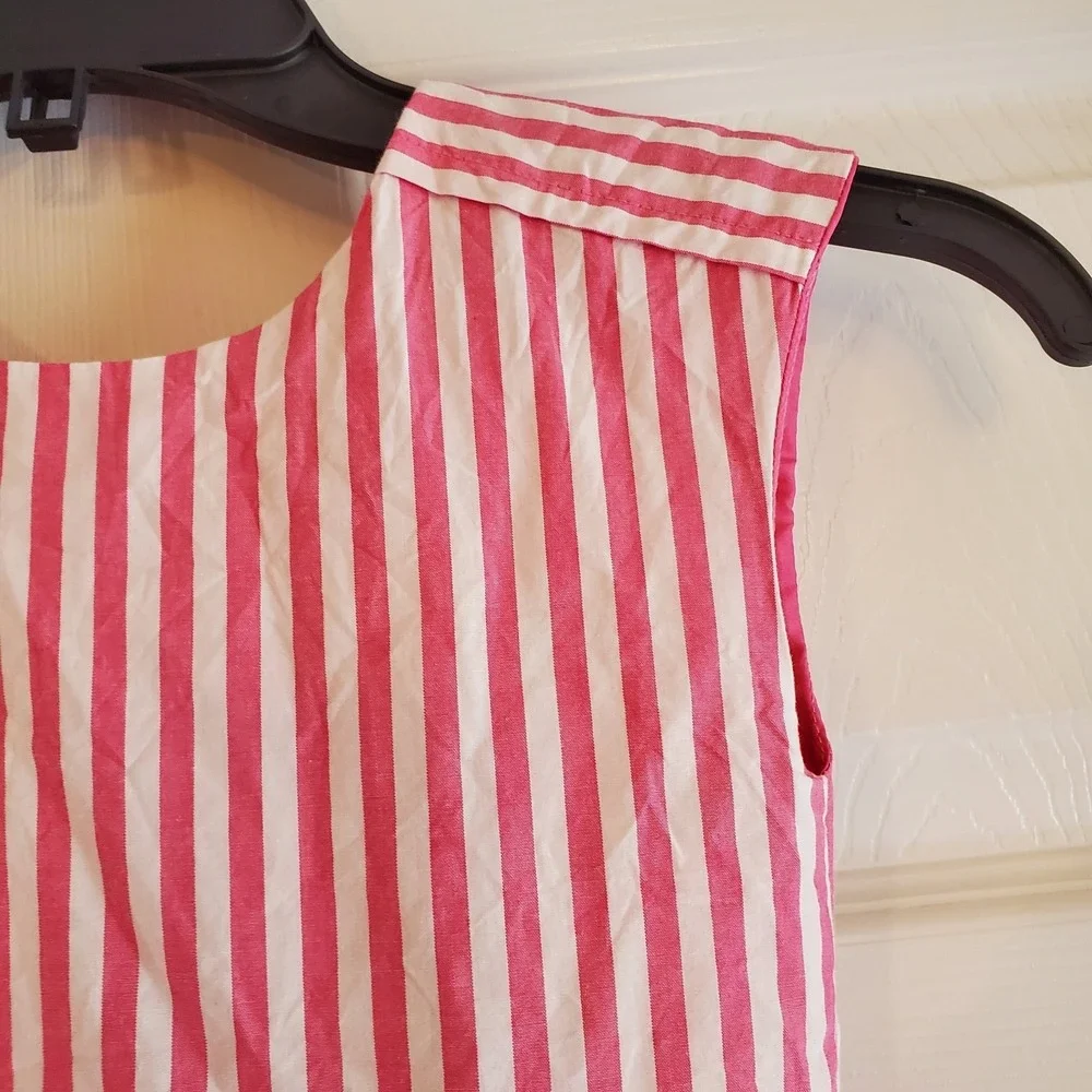 Carters‎ Girls Pink Bow Striped Sleeveless Cotton Fit & Flare Dress 6x